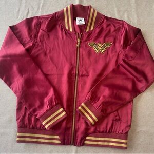 DC Comics Red Bomber Jacket with Gold Accents